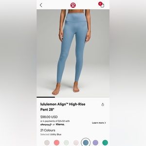 Lululemon align leggings size 12